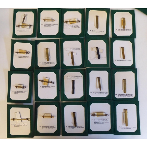 201 - A miscellaneous collection of Regimental cap badges and insignia, each mounted on card and identifie... 