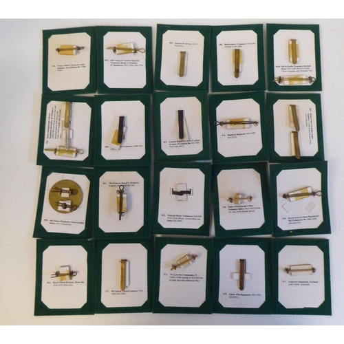 201 - A miscellaneous collection of Regimental cap badges and insignia, each mounted on card and identifie... 