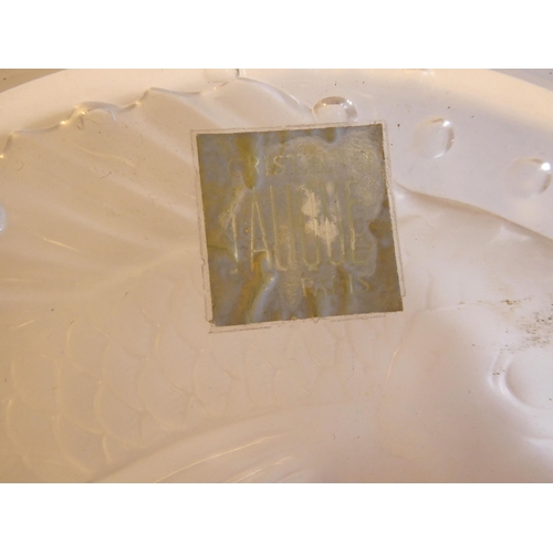 203 - A Lalique part-frosted crystal Pisces ashtray  bears an etched Lalique, France signature and an appl... 