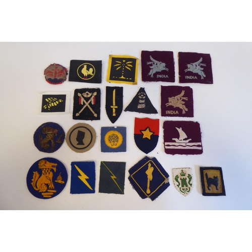 217 - Approximately twenty military cloth badges, some copies: to include Indian Army(Please Note: this lo... 