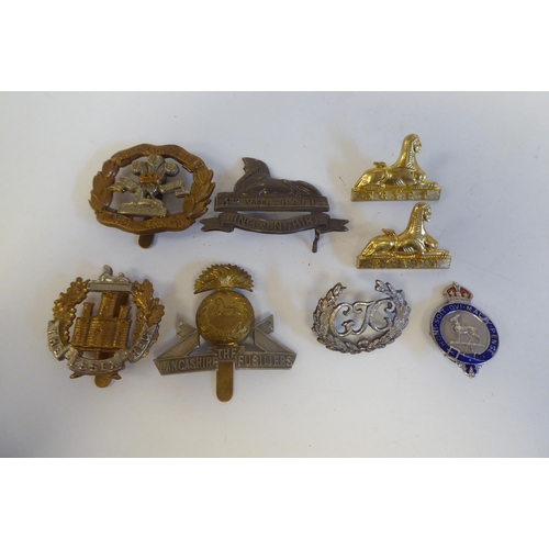 220 - Approximately twenty-five military metal helmet plates and badges, some copies: to include Indian Ar... 