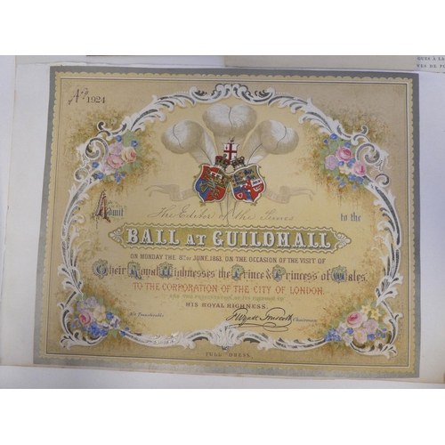 223 - Ephemera, mainly Victorian period and later: to include formal printed on laced paper invitations wi... 