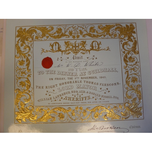 223 - Ephemera, mainly Victorian period and later: to include formal printed on laced paper invitations wi... 