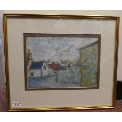 225 - Adrian Ryan - 'Farm Buildings, Brittany'  oil on paper  bears a contemporary Art Market So... 