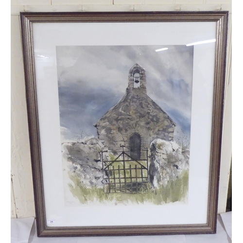 24 - Keith Andrews - a church grounds  watercolour  bears a signature & dated 1982  20... 