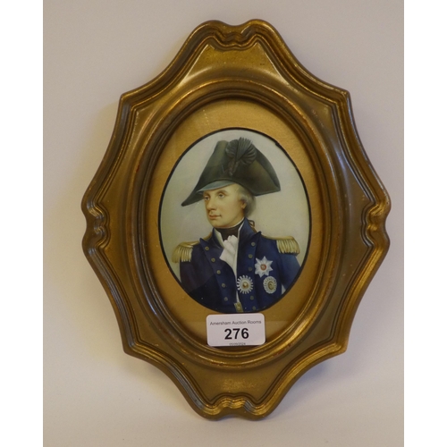 276 - A 20thC portrait, Admiral Nelson, inspired by the original by Arthur Williams Devis  oil  5