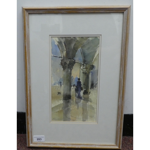 283 - Jane Corsellis - 'Rain in Venice'  watercolour  bears a signature & The Hawker Gallery... 