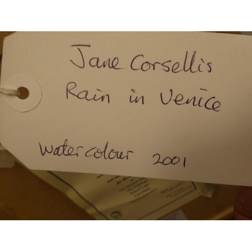 283 - Jane Corsellis - 'Rain in Venice'  watercolour  bears a signature & The Hawker Gallery... 