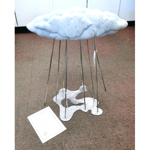 286 - Helen Hale - 'Cloud Rain' a marble and steel artwork  bears a Hawker Gallery purchase receipt f... 