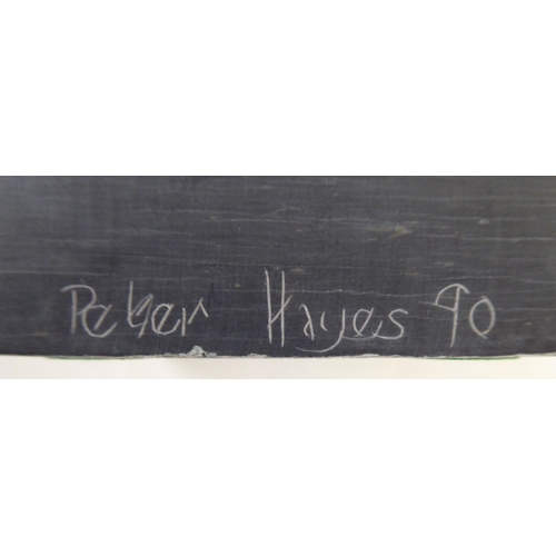 29 - Peter Hayes - a sculpture with deep crack effect  bears a signature & dated '90, on a plint... 