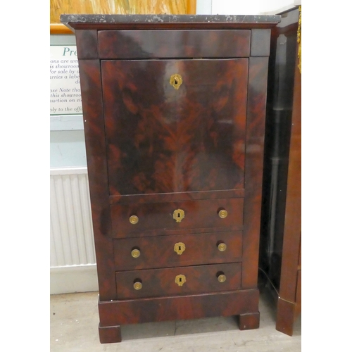 292 - An early 19thC style mahogany secretaire abattant with a fall front, enclosing a part-fitted interio... 