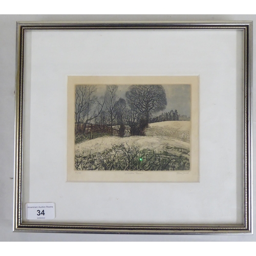 34 - After Peter Ford - 'Winter Thorns'  Limited Edition 42/50 coloured print  bears a pencil title &... 