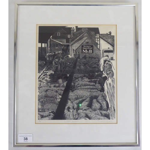 38 - After Sarah Van Niekerk - 'Ludlow Market'  Artist Proof  bears a pencil signature  8