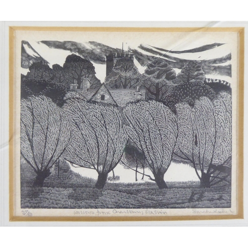 40 - After Sarah Van Niekerk - 'Willows Farm'  Limited Edition 37/80 monochrome print  bears a pencil sig... 