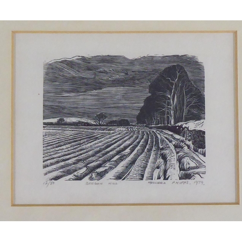 47 - After Howard Phipps - 'Brebon Hill'  Limited Edition 12/50 monochrome print  bears a pencil signatur... 