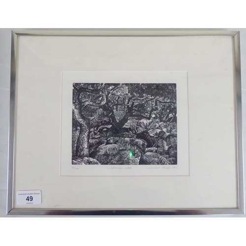 49 - After Howard Phipps - 'Wistmans Wood'  Limited Edition 72/100 monochrome print  bears a pencil signa... 