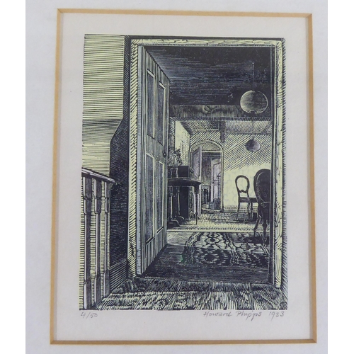 55 - After Howard Phipps - 'An Upstairs Interior Scene'  Limited Edition 4/50 monochrome print  bears a p... 