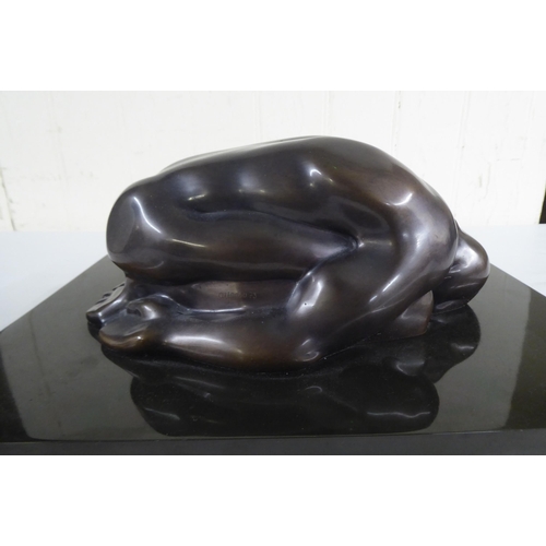 58 - Ayonso - a bronze male nude sculpture  bears a signature & dated '73 on a fixed plinth ... 