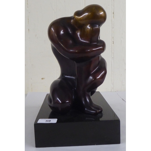 59 - Ayonso - an abstract seated nude  Limited Edition 1/6  bears a signature & dated '83 on a fixed ... 