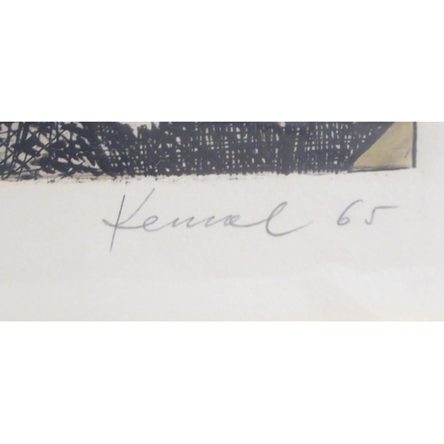 63 - After Kemal - 'La Nuit for Vabas'  coloured print  bears a pencil signature & dated '6... 