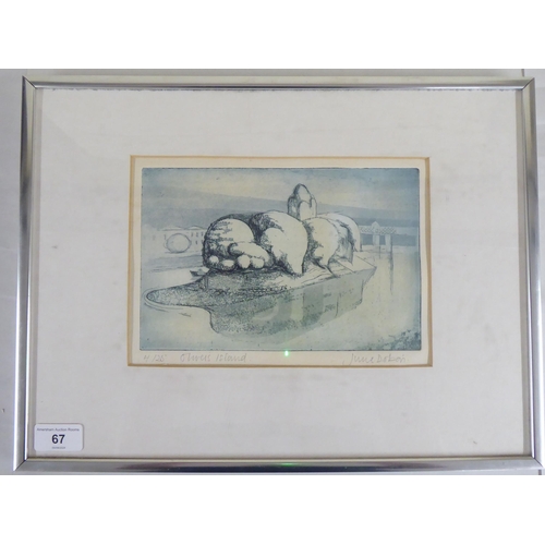 67 - After June Dobon - 'Olivers Island'  Limited Edition 4/25 print  bears a pencil title & signatur... 