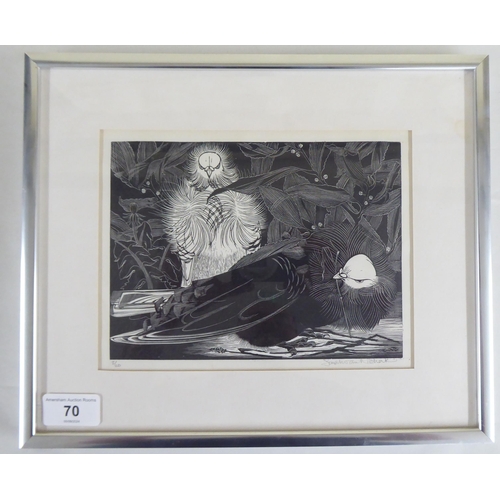 70 - After Sarah Van Niekerk - 'Two Birds'  Limited Edition  2/20 monochrome print  bears a pencil signat... 