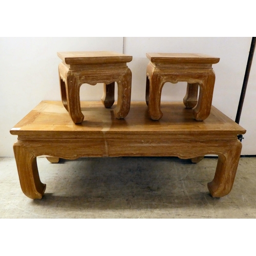 79 - A modern Chinese design, hardwood coffee table, raised on curved legs  16