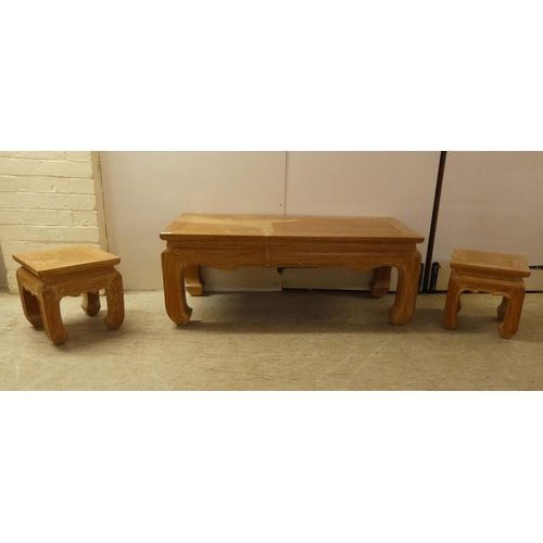 79 - A modern Chinese design, hardwood coffee table, raised on curved legs  16