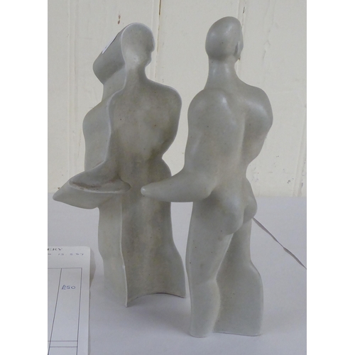 84 - Peter Wright - 'Man and Shadow' a two-part pottery sculpture  11