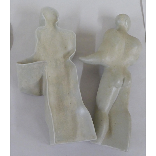 84 - Peter Wright - 'Man and Shadow' a two-part pottery sculpture  11