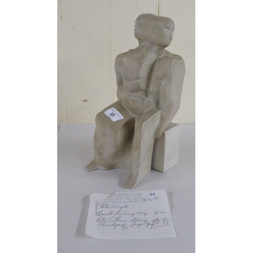 85 - Peter Wright - 'Small Turning Away' a two-part pottery sculpture  11