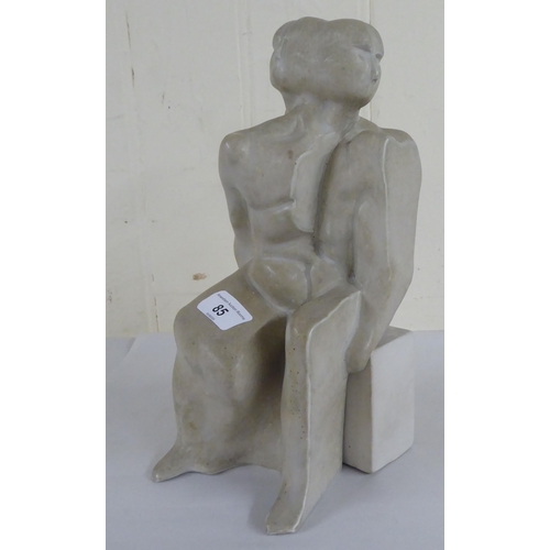 85 - Peter Wright - 'Small Turning Away' a two-part pottery sculpture  11