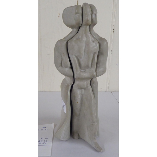 86 - Peter Wright - 'Interlocking Figures' a two-part pottery sculpture  10