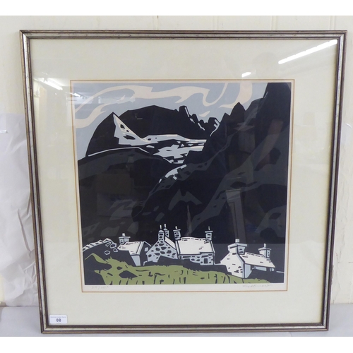 88 - After Kyffin Williams - a Welsh landscape  Limited Edition 29/100 coloured print  bears a pencil sig... 