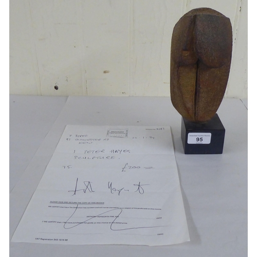 95 - Peter Hayes - an abstract stone sculpture, signed to the plinth & dated '92  9