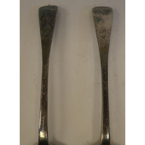 316 - A pair of Victorian silver Old English pattern berry spoons  London 1861  Henry Holland&nb... 