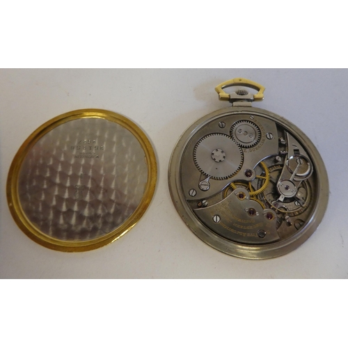 317 - A Gubelin Lucerne 18ct gold pocket watch  no.251256  2527; faced by a baton dial with subsidiary sec... 