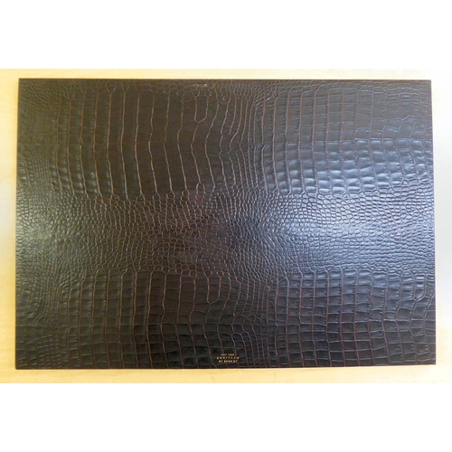 11 - A Smythson of Bond Street hide/snakeskin effect desk blotter