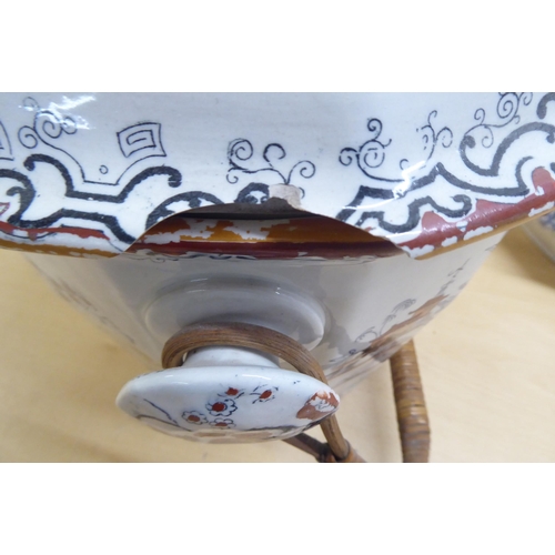 119 - Ceramics: to include a late Victorian Doulton Burslem china chamber pot, decorated with flora