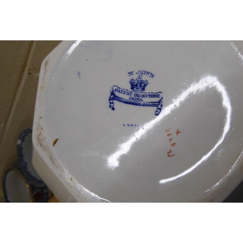 119 - Ceramics: to include a late Victorian Doulton Burslem china chamber pot, decorated with flora