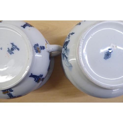 119 - Ceramics: to include a late Victorian Doulton Burslem china chamber pot, decorated with flora