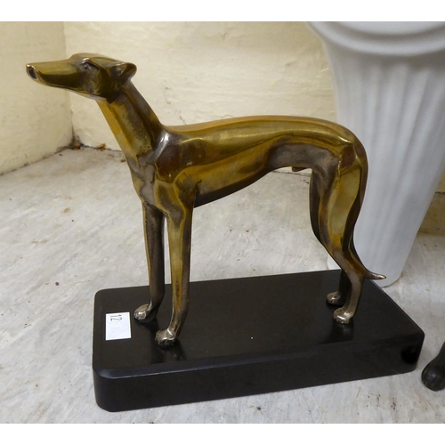 12 - Animal ornaments: to include two bronze seated model dogs  6