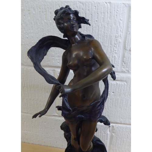 120 - After Augustus Moreau - a patinated bronze figure, a nude on the crest of a wave  25