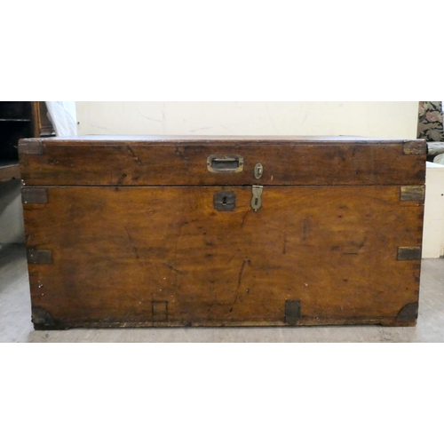 142 - A mid 19thC mahogany silver chest with a hinged lid  20