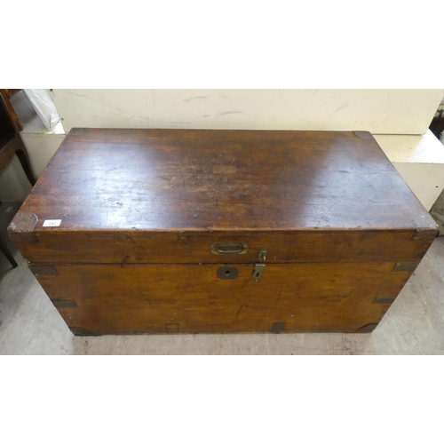 142 - A mid 19thC mahogany silver chest with a hinged lid  20