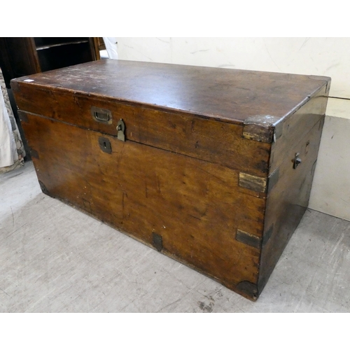 142 - A mid 19thC mahogany silver chest with a hinged lid  20