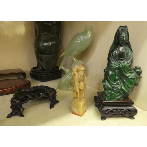 151 - 20thC Oriental collectables: to include malachite and hardstone figures  tallest 8