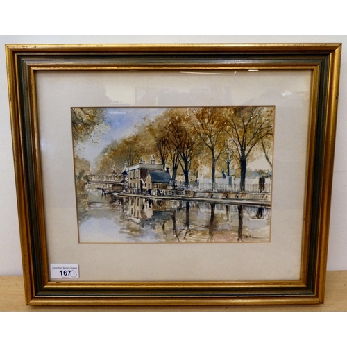 167 - Alex Prowse - 'Venice Canal'  watercolour  bears a signature & a Beryl Kendall Gallery... 