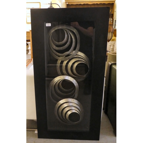 175 - Modern art, 'Eccentric Metal Circles'  framed  47