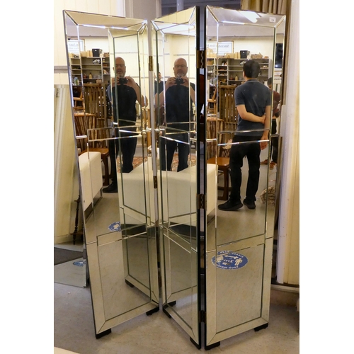 178 - A modern three section mirrored roomscreen  74